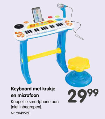Fun Keyboard met krukje en microfoon aanbieding