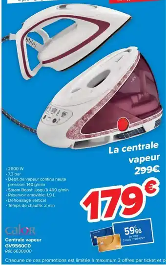 Carrefour Calor Centrale Vapeur GV9560C0 aanbieding
