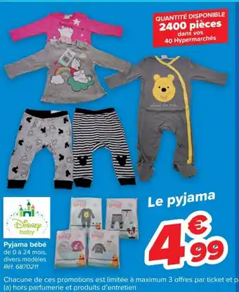 Carrefour Disney Baby Pyjama Bebe aanbieding