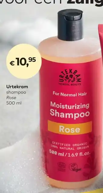 Bio Planet Urtekram shampoo rose 500ml aanbieding