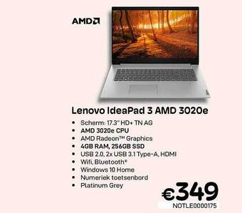 CompuDeals Lenovo ideapad 3 amd 3020e aanbieding