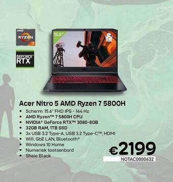 CompuDeals Acer nitro 5 amd ryzen 7 5800h aanbieding