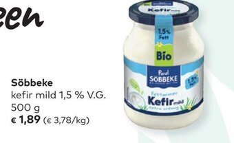 Sobbeke kefir mild 1.5% V.G 500g