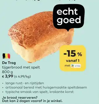 Bio Planet De trog tijgerbrood met spelt 800g aanbieding