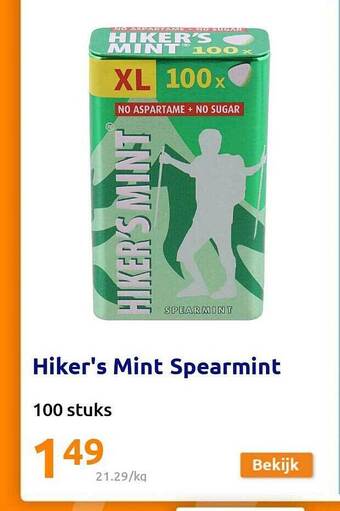Action Hiker's mint spearmint aanbieding