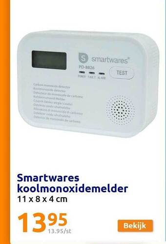 Action Smartwares koolmonoxidemelder aanbieding
