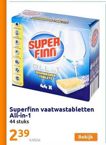 Action Superfinn vaatwastabletten allin1 aanbieding