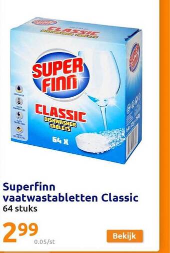 Action Superfinn vaatwastabletten classic aanbieding