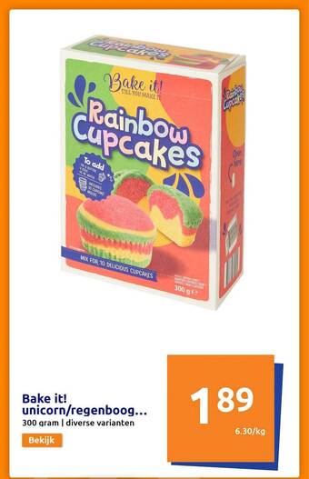 Bake it! unicorn-regenboog