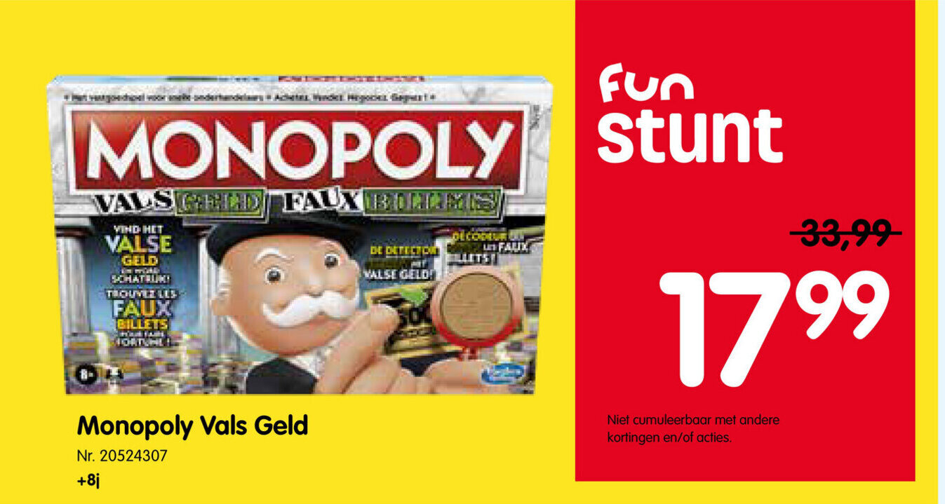 Monopoly Vals Geld promotie bij Fun