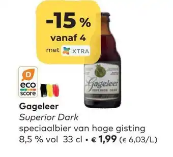 Gageleer Superior Dark Speciaalbier van Hoge Gisting 8.5% Vol 33cl
