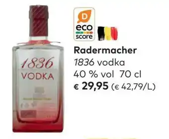 Radermacher 1836 Vodka 40% Vol 70cl