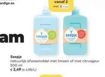 Bio Planet Seepje Natuurlijk of Wasmiddel met Limoen of met Citrusgeur 500ml aanbieding