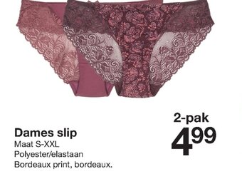 Zeeman Dames Slip Maat S-XXL 2 Pak aanbieding