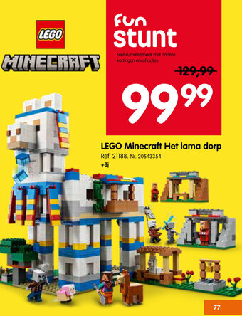 Fun Lego Minecraft Het lama dorp aanbieding