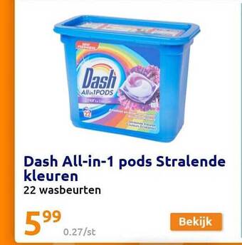 Action Dash allin1 pods stralende kleuren aanbieding