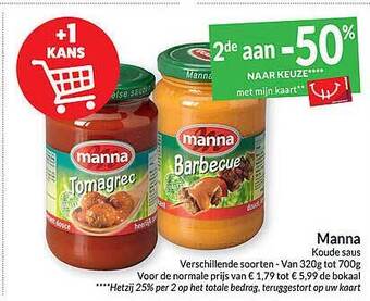 Intermarché Manna koude saus aanbieding