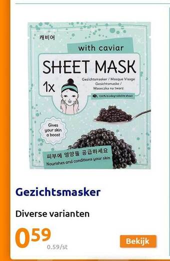 Action Gezichtsmasker aanbieding