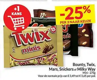 Twix, mars, snickers