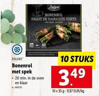 Lidl Bonenrol met spek aanbieding