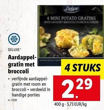 Lidl Aardappelgratin met broccoli aanbieding