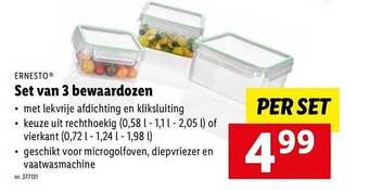 Lidl Ernesto set van 3 bewaardozen aanbieding