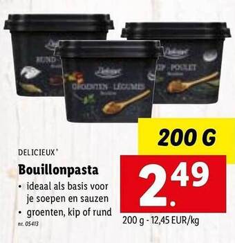Lidl Delicieux bouillonpasta aanbieding