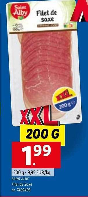 Lidl Saint alby filet de saxe aanbieding