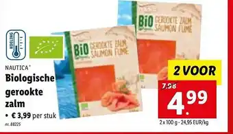 Lidl Nautica biologische gerookte zalm aanbieding
