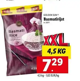 Lidl Golden sun basmatirijst aanbieding