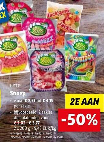 Lidl Lutti snoep aanbieding