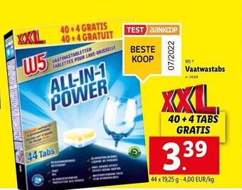 Lidl W5 vaatwastabs aanbieding
