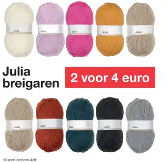 Julia Breigaren 100gram Acryl/Wol 2 Voor