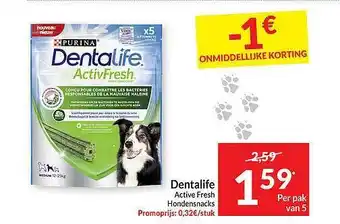 Intermarché Dentalife active fresh hondensnacks aanbieding