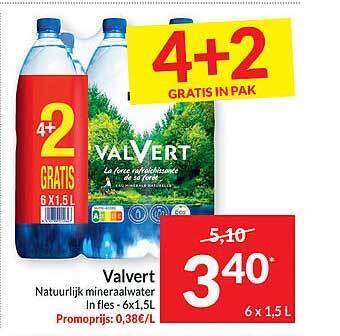 Intermarché Valvert natuurlijk mineraalwater aanbieding