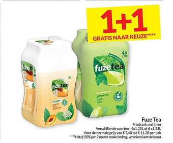Intermarché Fuze tea frisdrank met thee aanbieding