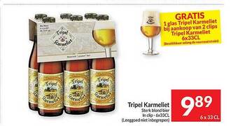 Intermarché Tripel karmeliet sterk blond bier aanbieding
