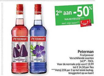 Intermarché Peterman fruitjenever aanbieding