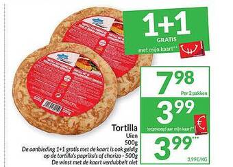 Intermarché Tortilla uien aanbieding