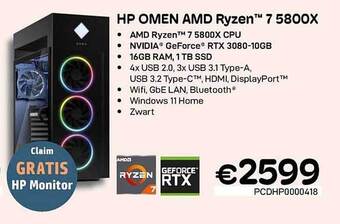CompuDeals Hp omen amd ryzen 7 5800x aanbieding