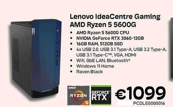 CompuDeals Lenovo ideacentre gaming amd ryzen 5 5600g aanbieding