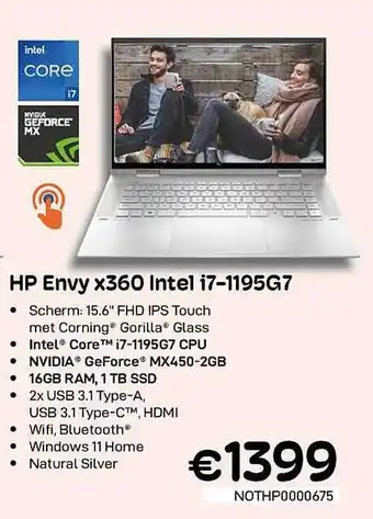 CompuDeals Hp envy x360 intel i71195g7 aanbieding