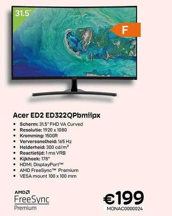 CompuDeals Acer ed2 ed322qpbmiipx aanbieding