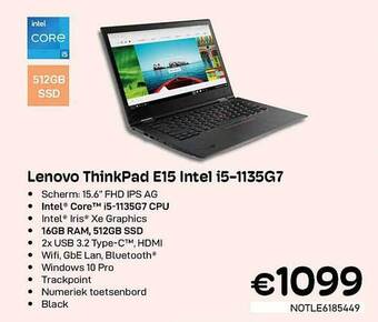 CompuDeals Lenovo thinkbook e15 intel i51135g7 aanbieding