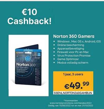 CompuDeals Norton 360 gamers aanbieding