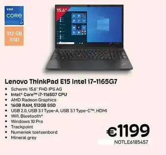 CompuDeals Lenovo thinkpad e15 intel i71165g7 aanbieding
