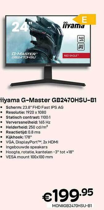 CompuDeals Iiyama gmaster gb2470hsub1 aanbieding