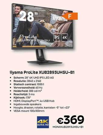 CompuDeals Iiyama prolite xub2893uhsub1 aanbieding