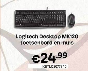 CompuDeals Logitech desktop mk120 toetsenbord en muis aanbieding