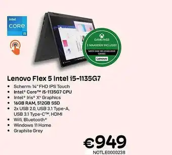 CompuDeals Lenovo flex 5 intel i51135g7 aanbieding